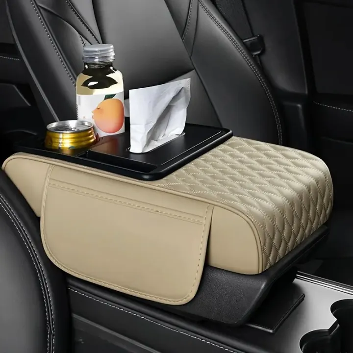 Universal Leather Car Arm Rest with Cup Holder