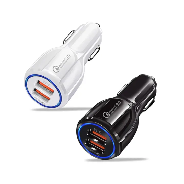 Qualcomm Quick Charge 3.0 Dual USB Car Charger - Black