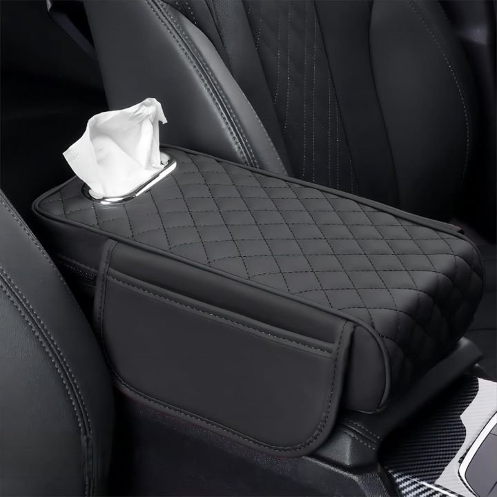 Car Arm Rest Cushion with Tissue Pocket